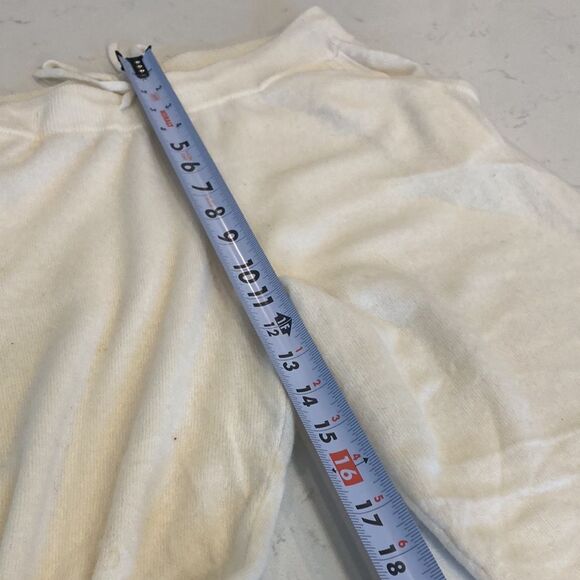 Gentle Herd 100% cashmere Ivory white drawstring straight pants pockets size 3XL - Picture 5 of 7